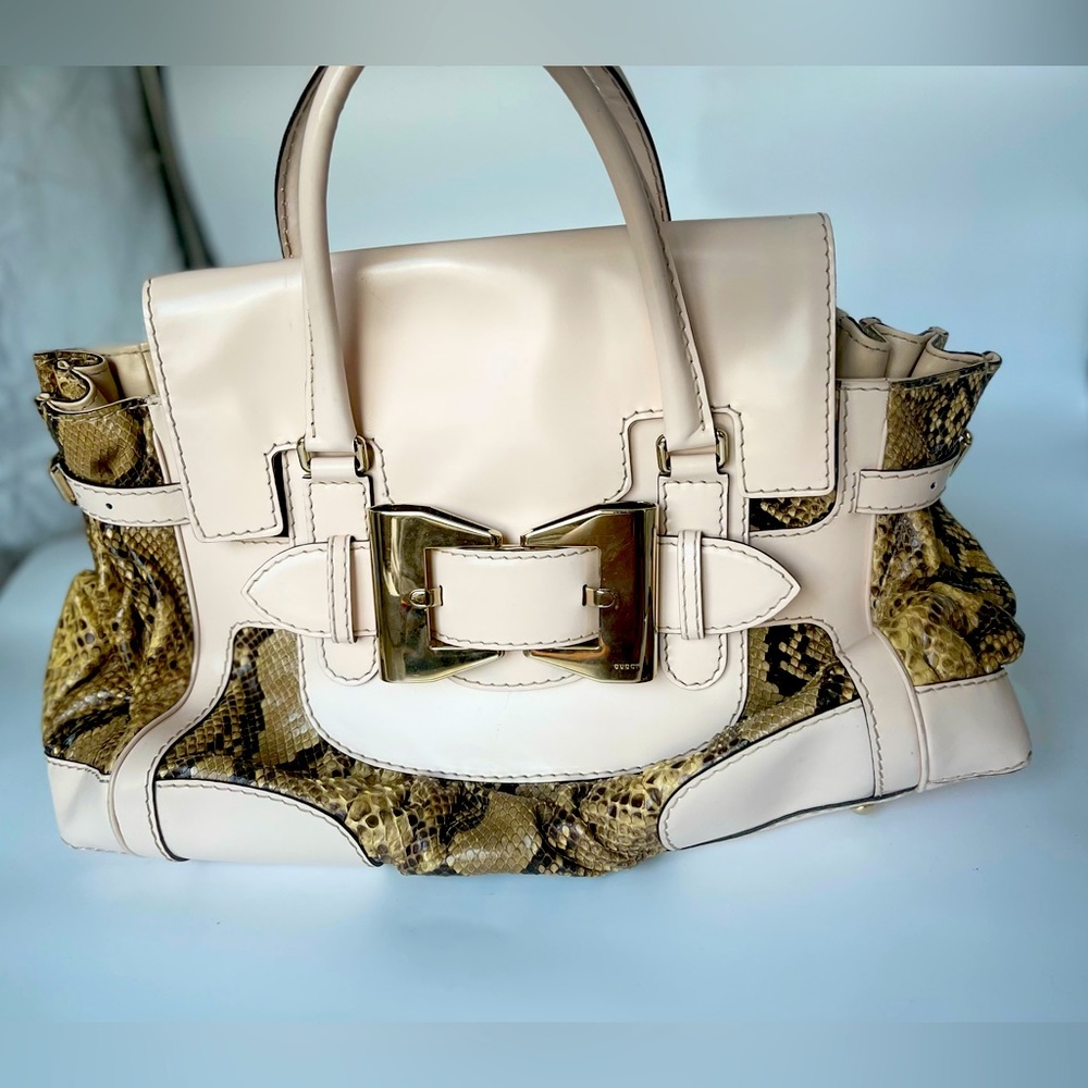 Gucci Python Queen Large Top Handle - image 1